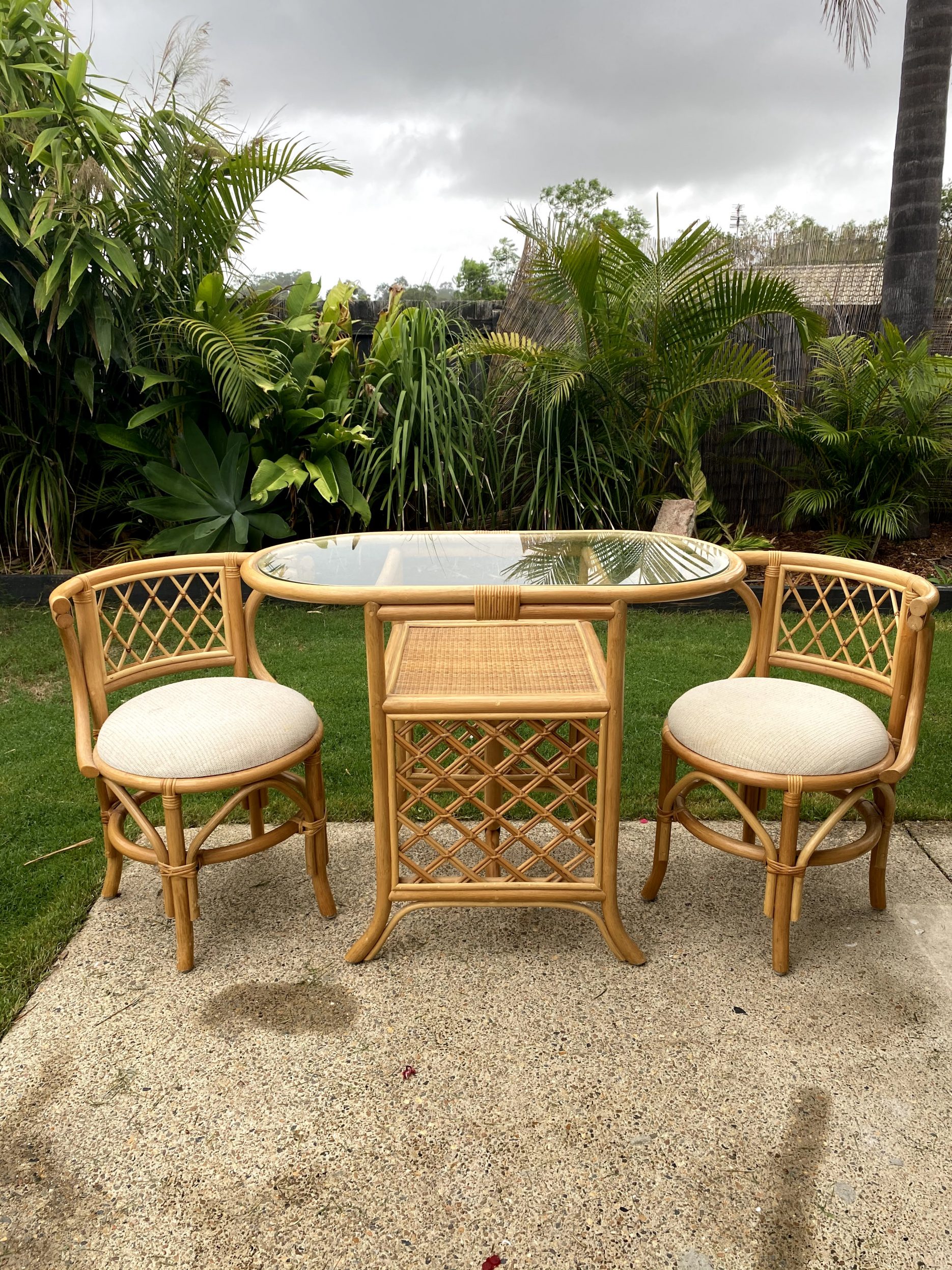 Cane table and chairs